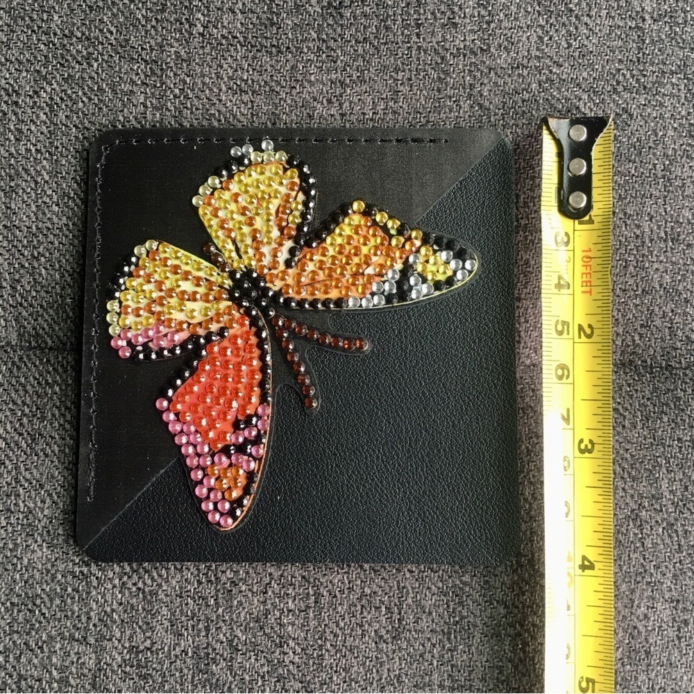 Diamond Art Butterfly Corner Bookmark, Colorful, Sparkly, Bling (ORNG/YLW/PINK) - Picture 11 of 17